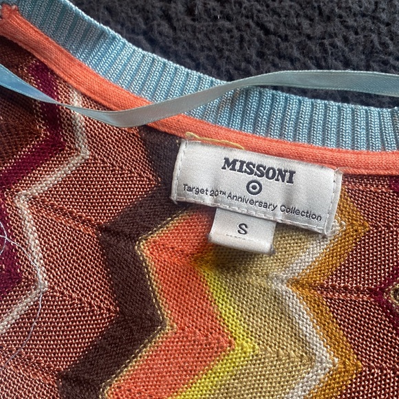 Missoni Target chevron colorful baby blue pastel cardigan S geometric print - Picture 6 of 8